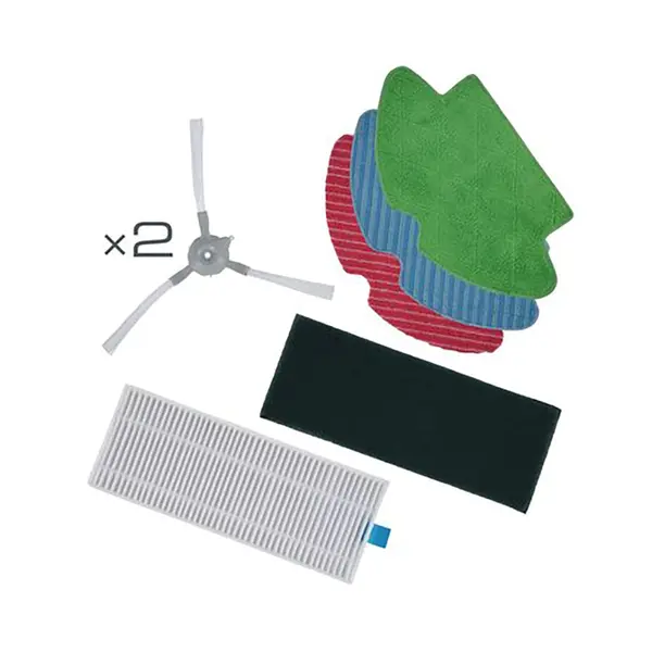 Set complet de intretinere Rowenta pentru aspiratoarele robot X-Plorer Serie 95 cu 3 lavete specializate 2 periute laterale si filtru de inalta perf
