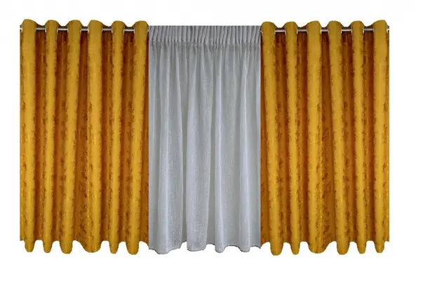 Set complet pentru fereastra DRAPERIE EVEREST 8009 CU INELE INOX + AYCA ECRU