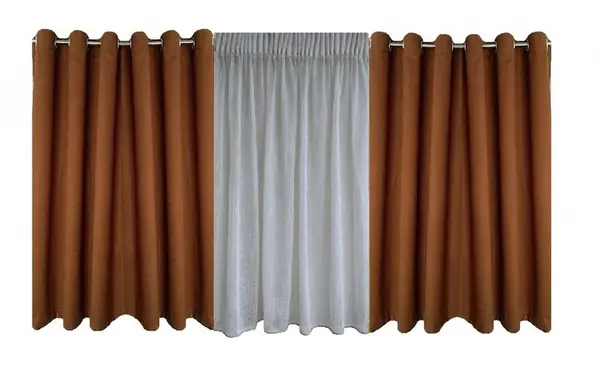 Set complet pentru fereastra DRAPERIE soft V12 CU INELE INOX + PERDEA AYCA ECRU