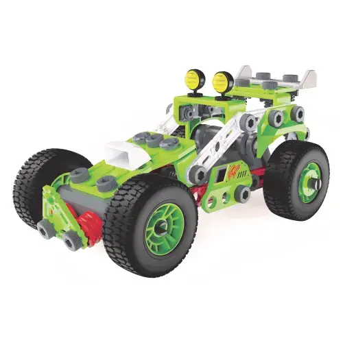 Set constructie metalica Meccano Junior Pull Back Buggy, 138 de piese