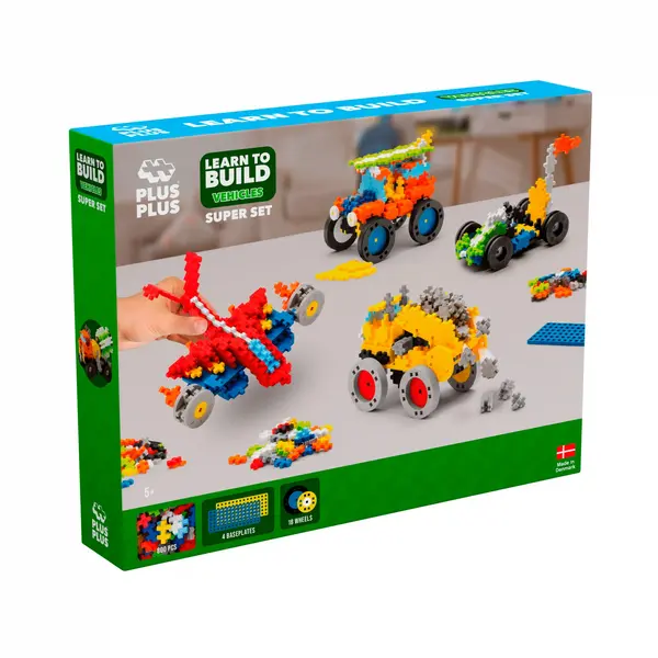 Set constructie Plus-Plus, 500 piese, Invata sa construiesti vehicule