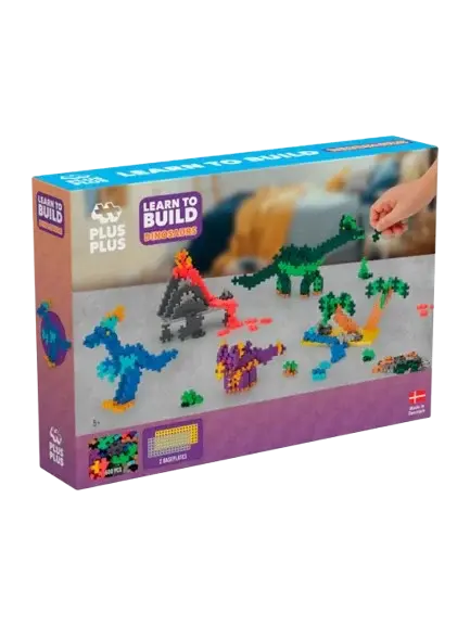 Set constructie Plus-Plus, 600 piese, Invata sa construiesti dinozauri
