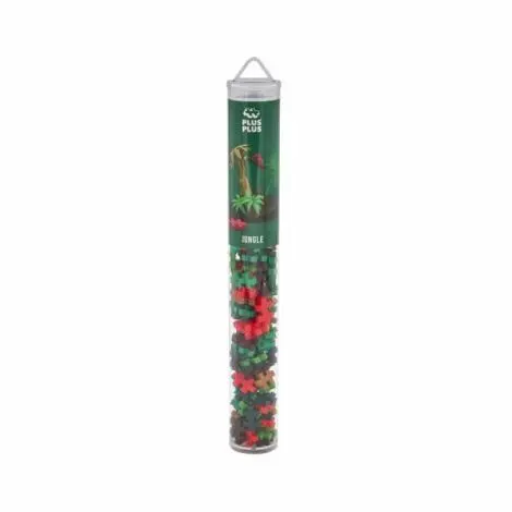 Set constructie Plus-Plus, tub 100 piese, Jungle Mix
