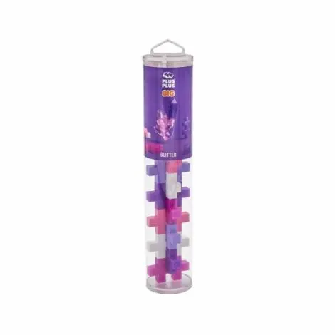 Set constructie Plus-Plus, tub 15 piese mari, Glitter Mix, culori stralucitoare