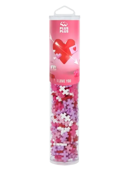 Set constructie Plus-Plus, tub 240 piese, I Love You Mix, culorile iubirii
