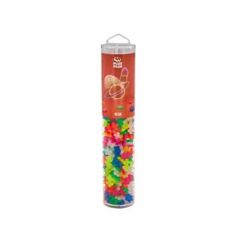 Set constructie Plus-Plus, tub 240 piese, Neon Mix, culori fluorescente