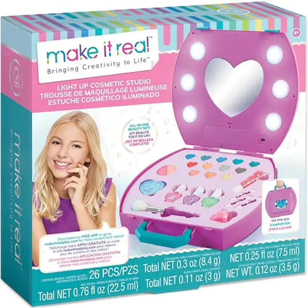 Set cosmetic pentru copii Make it Real - Studio de machiaj cu oglindă și lumini
