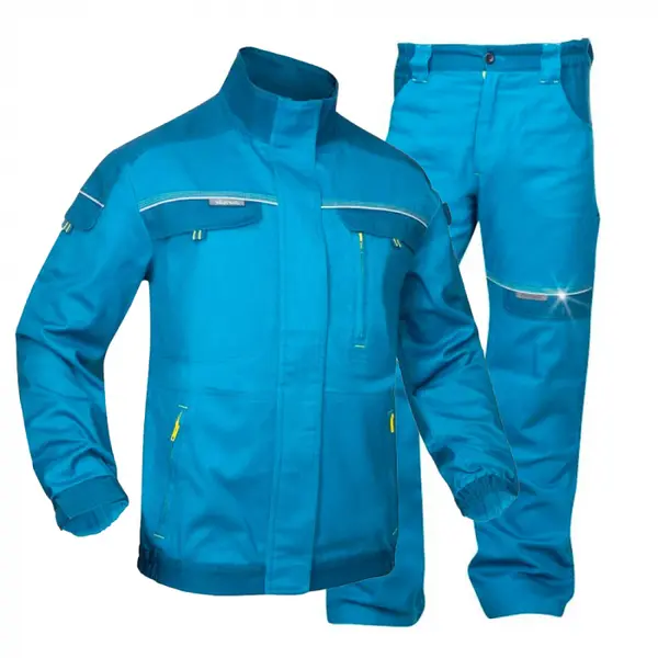 Set costum albastru-deschis cu pantaloni de lucru in talie, culoarea albastru deschis, COOL TREND XL, 50, ALBASTRU DESCHIS