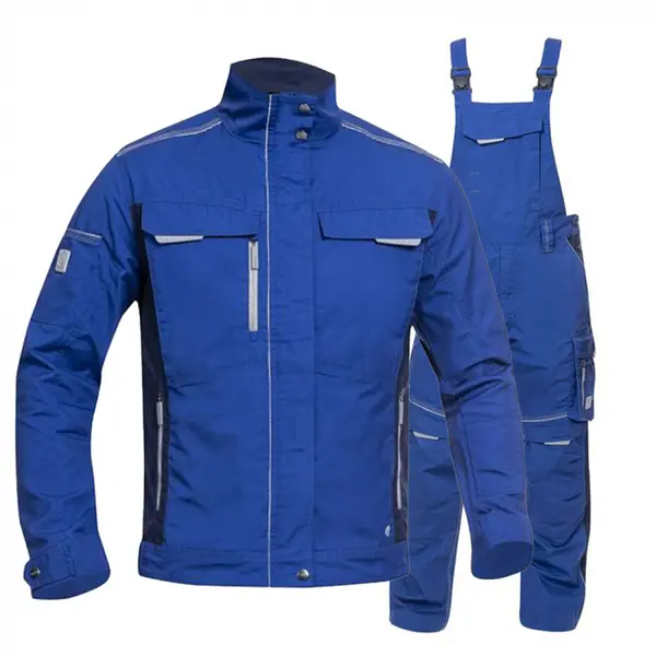 Set costum de lucru albastru hidrofobizat cu pantaloni cu pieptar, Ardon URBAN+ XS, 48, ALBASTRU