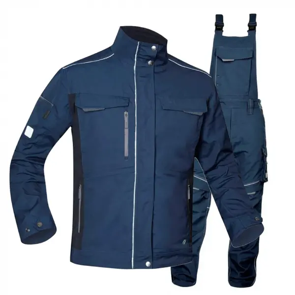 Set costum de lucru bleumarin hidrofobizat cu pantaloni cu pieptar, culoarea gri, Ardon URBAN+ 2XL, 48, GRI-ROȘU