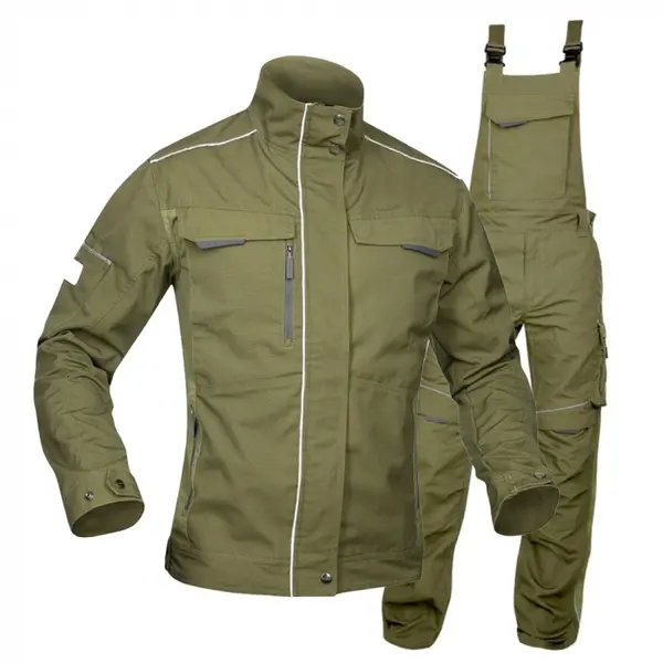 Set costum de lucru kaki hidrofobizat cu pantaloni cu pieptar, Ardon URBAN+ XL, 52, KAKI
