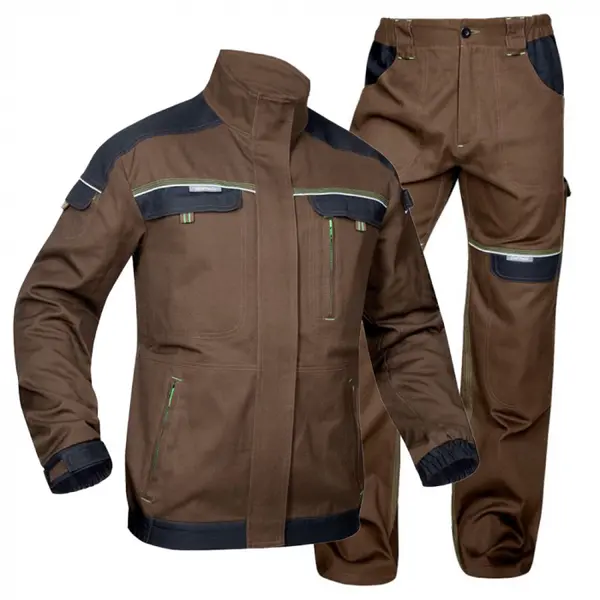Set costum maro cu pantaloni de lucru in talie, COOL TREND M, 46, MARO