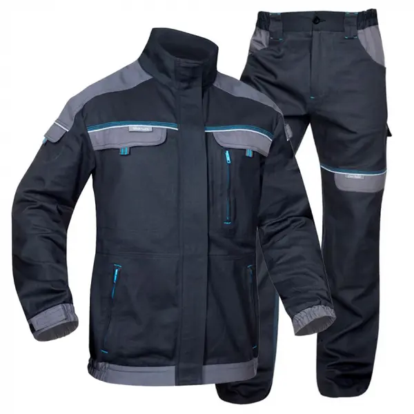 Set costum negru cu pantaloni de lucru in talie, COOL TREND L, 46, NEGRU