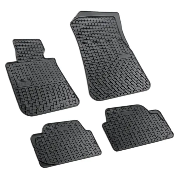 Set covorase auto din cauciuc Bmw Seria 1 E81 E87 E82 E88 F20, X1 E84 2004-2019, presuri FROGUM, negre, 4 buc.
