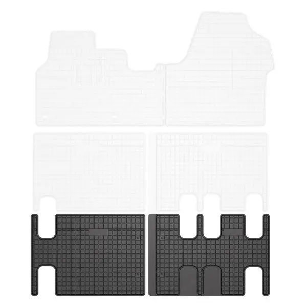 Set covorase cauciuc 2 piese BASIC, spate, negru, potrivit CITROEN JUMPY 04.16-, Van