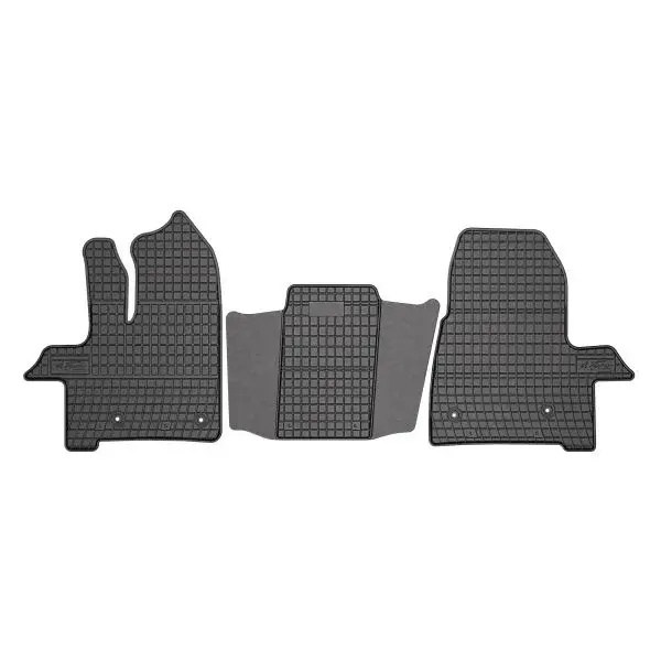 Set covorase cauciuc 3 piese BASIC, fata, negru, potrivit FORD TRANSIT CUSTOM V362 09.12-, Van, (2 per)