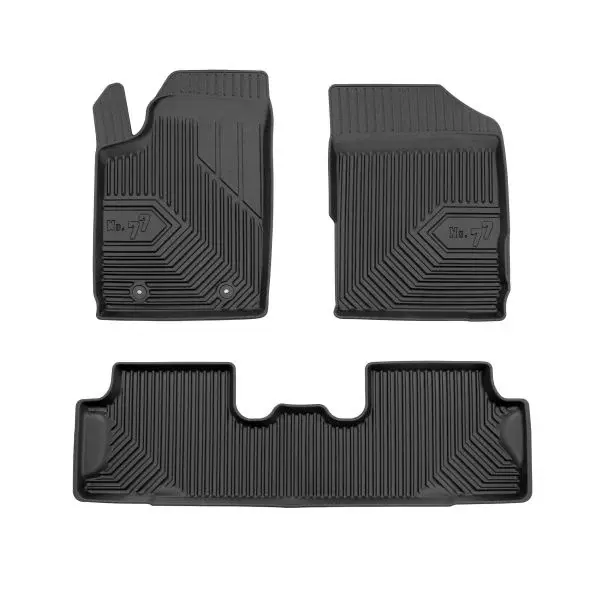 Set covorase cauciuc 3 piese No. 77, fata spate negru, potrivit PEUGEOT PARTNER, PARTNER MINIVAN 05.96-12.15