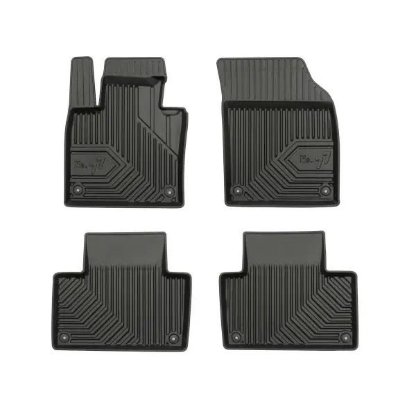 Set covorase cauciuc 4 piese No. 77, fata spate negru, potrivit VOLVO XC90 II 09.14-
