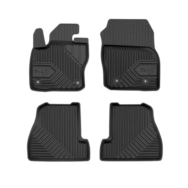 Set covorase cauciuc 4 piese No. 77, fata spate negru, potrivit FORD FOCUS III 07.10-