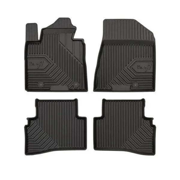 Set covorase cauciuc 4 piese No. 77, fata spate negru, potrivit HYUNDAI TUCSON; KIA SPORTAGE II, SPORTAGE III, SPORTAGE IV 09.04-