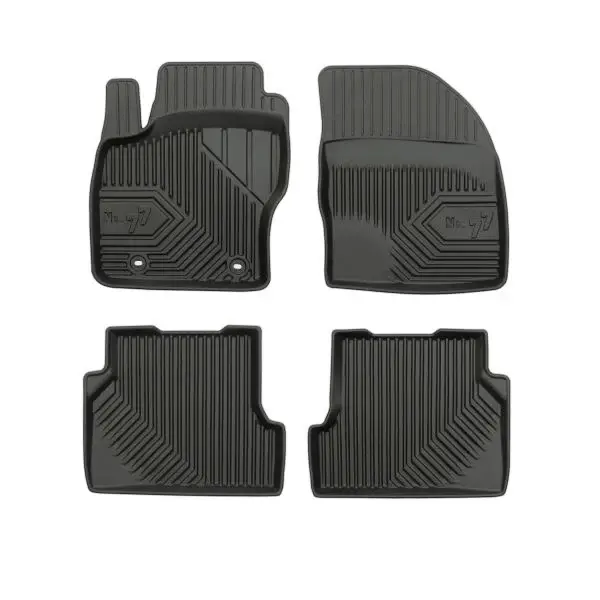 Set covorase cauciuc 4 piese No. 77, fata spate negru, potrivit FORD FOCUS II 07.04-09.12