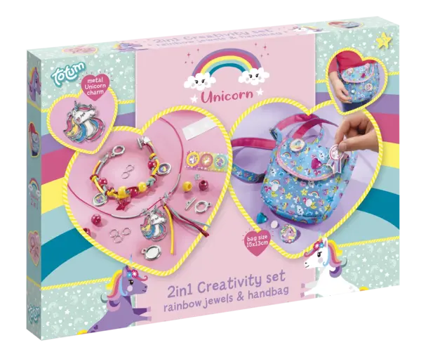 Set creativ 2 in 1 - Bijuterii gentuta unicorni