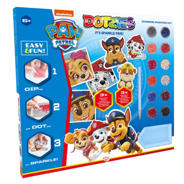 Set creativ 6 in 1, Patrula Catelusilor, pictura cu diamante