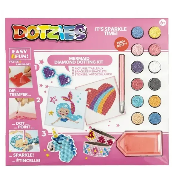 Set creativ 6 in 1, Sirena, pictura cu diamante