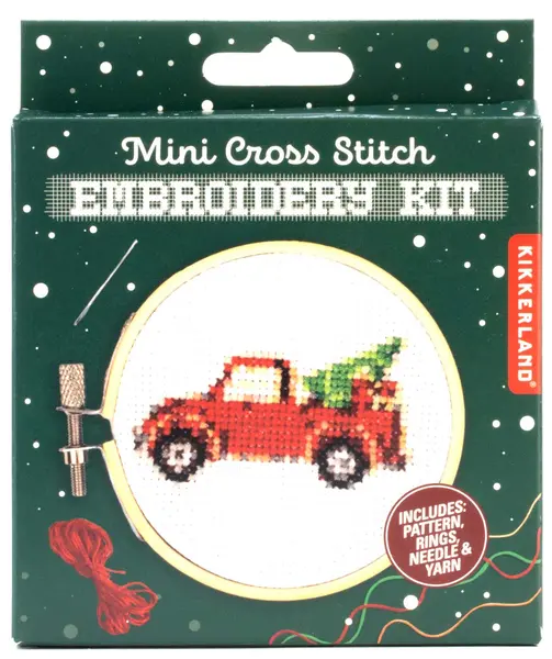 Set creativ broderie - Truck with Christmas Tree - Kikkerland | Kikkerland