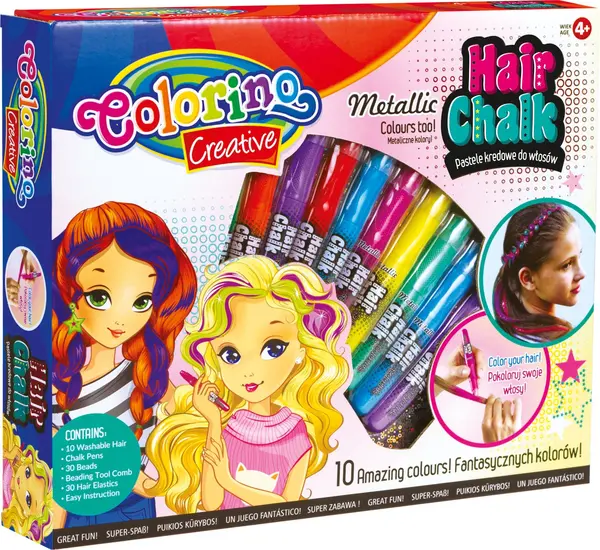 Set creativ Colorino Creative - Pasteluri și mărgele pentru păr