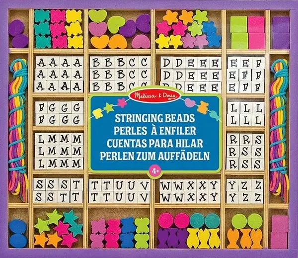 Set creativ, creaza bijuterii Melissa & Doug - Margele din lemn, perlate