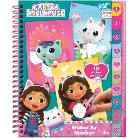 Set creativ cu abtibilduri, lipeste pe numere cu tematica Gabby Dollhouse