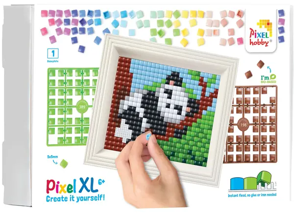 Set creativ cu cadru și pixeli Pixelhobby - XL, Panda