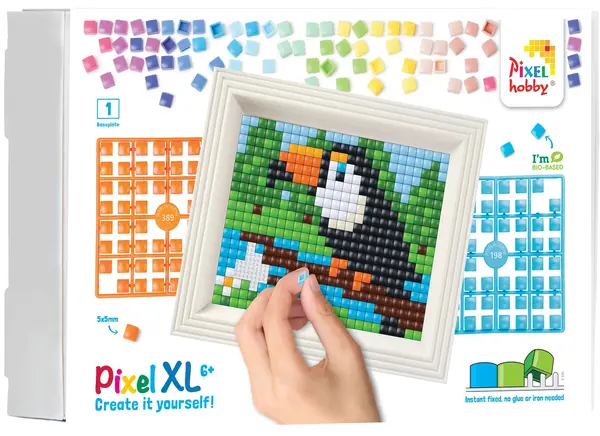 Set creativ cu cadru și pixeli Pixelhobby - XL, Toucan