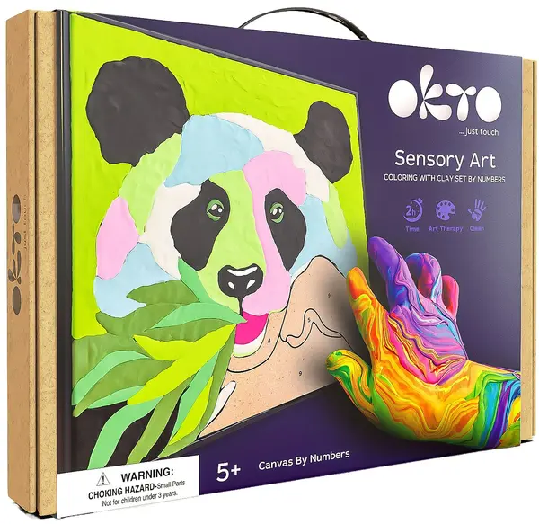 Set creativ cu plastilină Okto - Pictează după număr, panda