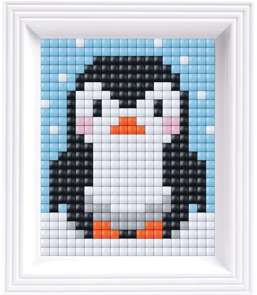 Set creativ cu rama si pixeli Pixelhobby - XL, Pinguin
