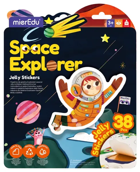 Set creativ cu stickere moi reutilizabile - Exploratorul spatiului