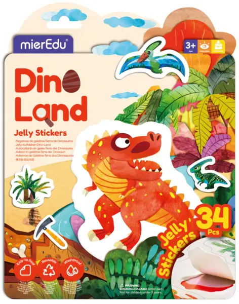 Set creativ cu stickere moi reutilizabile - Tinutul dinozaurilor