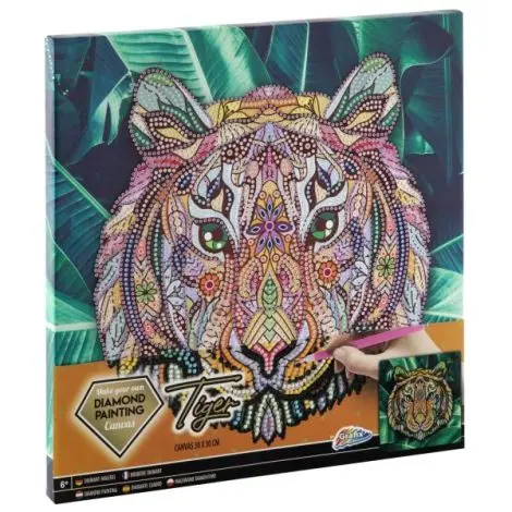 Set creativ cu strasuri, Diamond paint, Canvas Tigru, Moxy