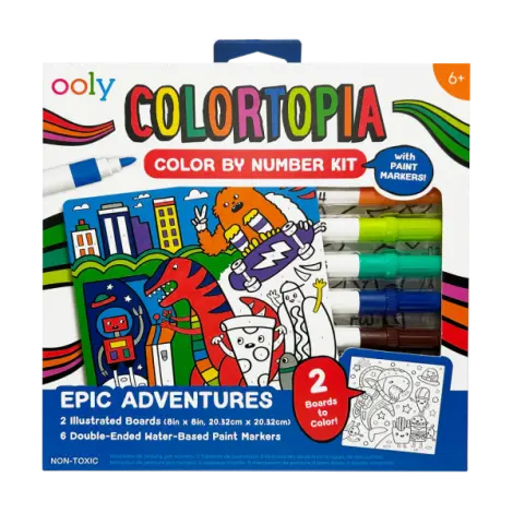 Set creativ de pictura dupa numere cu markere- Aventuri Epice (Set de 8)