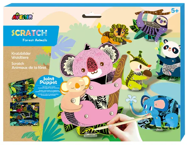 Set creativ de razuit - Animale de padure in miscare
