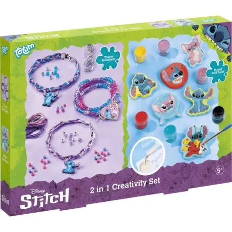 Set creativ DIY 2 in 1, Creeaza bratari si figurine din ipsos, Disney Lilo si Stitch
