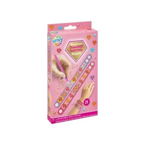 Set creativ DIY, Bratari cu strasuri, Diamond painting, roz
