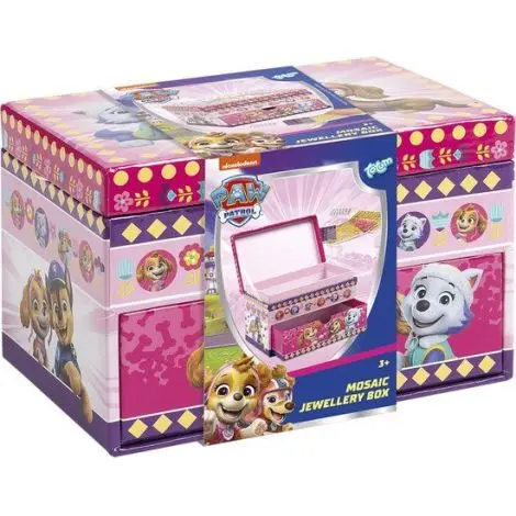 Set creativ DIY, Decoreaza propria cutie de bijuterii cu tematica Paw Patrol, Patrula Catelusilor
