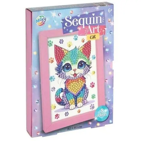 Set creativ DIY, Tablou cu paiete, pisicuta