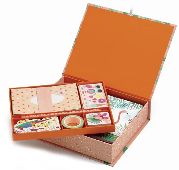 Set creativ Djeco - Marie, pentru felicitari, stickere si caiete