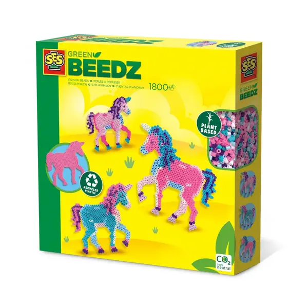 Set creativ Green Beedz , 1800 Margele de calcat Unicorn,+5 ani