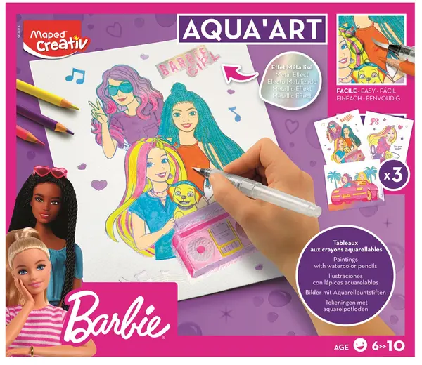 Set creativ Maped Creativ - Pictează cu acuarelă, Barbie