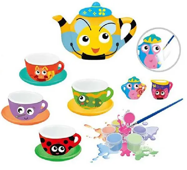 Set creativ Ntoys - Set de ceai pentru colorat, insecte, 16 piese