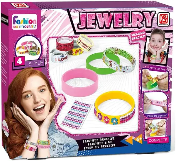 Set creativ pentru creat bratari cu accesorii incluse, +6 ani